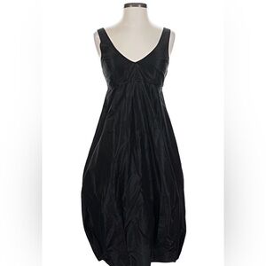 Zero + Maria Cornejo Black Bubble Hem 100% Silk Dress Size 4